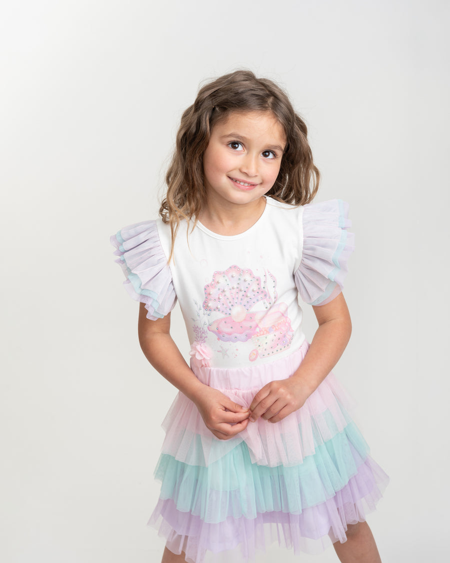 Deep Sea Dreams Rainbow Layered Tulle Skirt Set (1-4yrs)