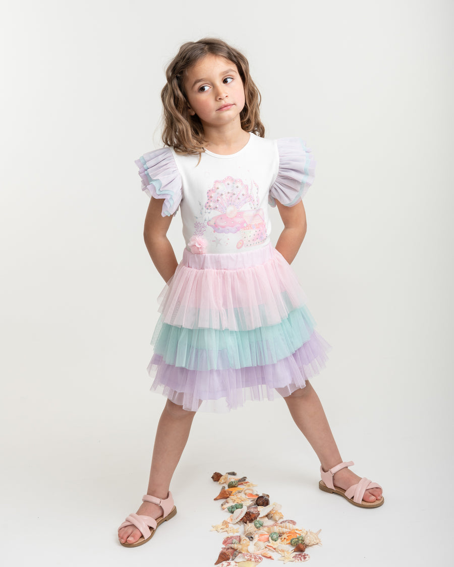 Deep Sea Dreams Rainbow Layered Tulle Skirt Set (1-4yrs)