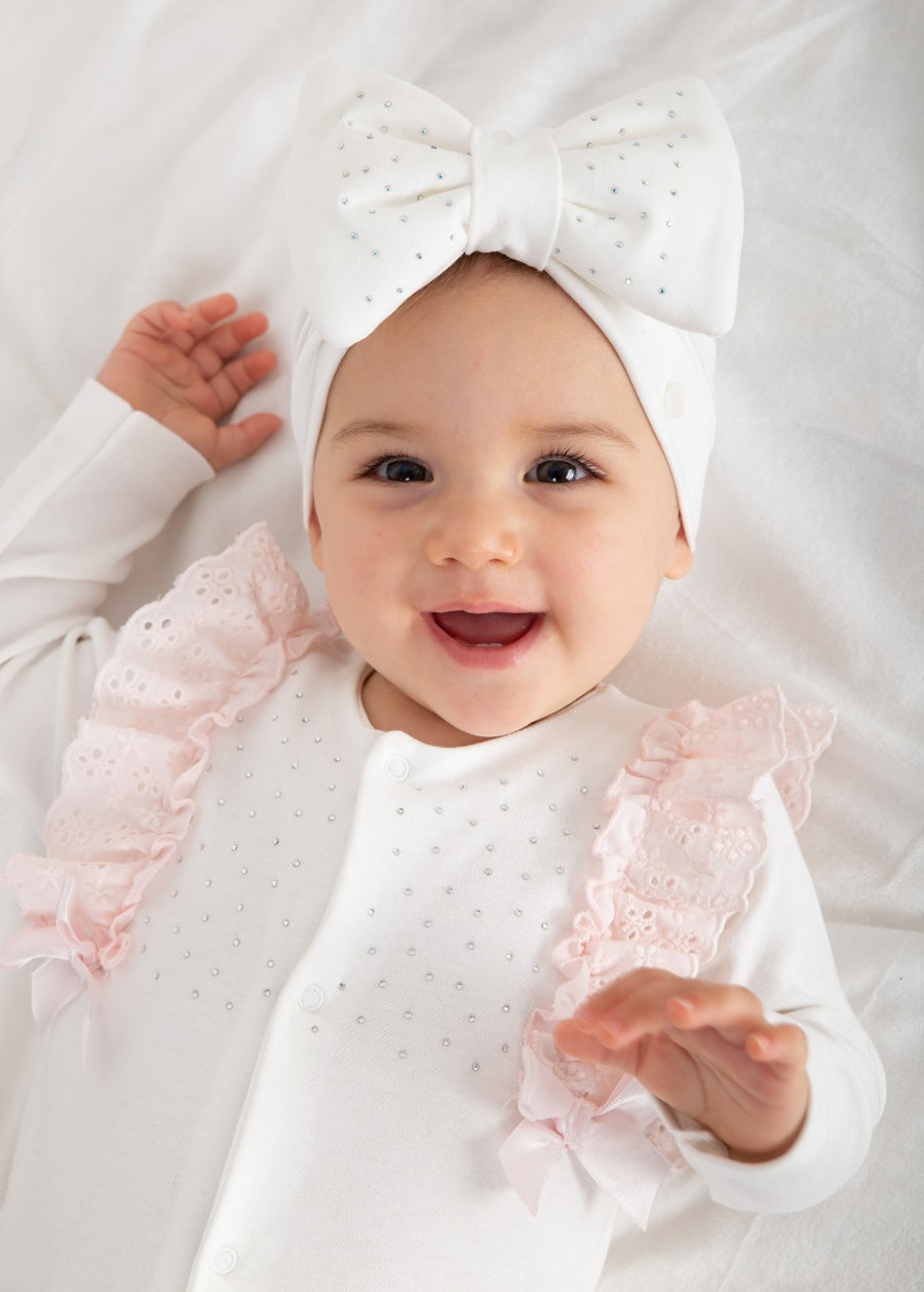 Ivory Cotton Turban with Bow