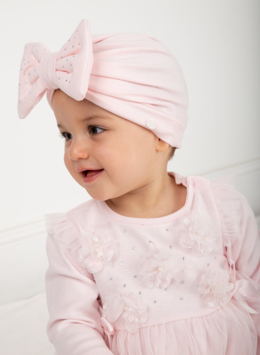 Pink Cotton Turban with Bow