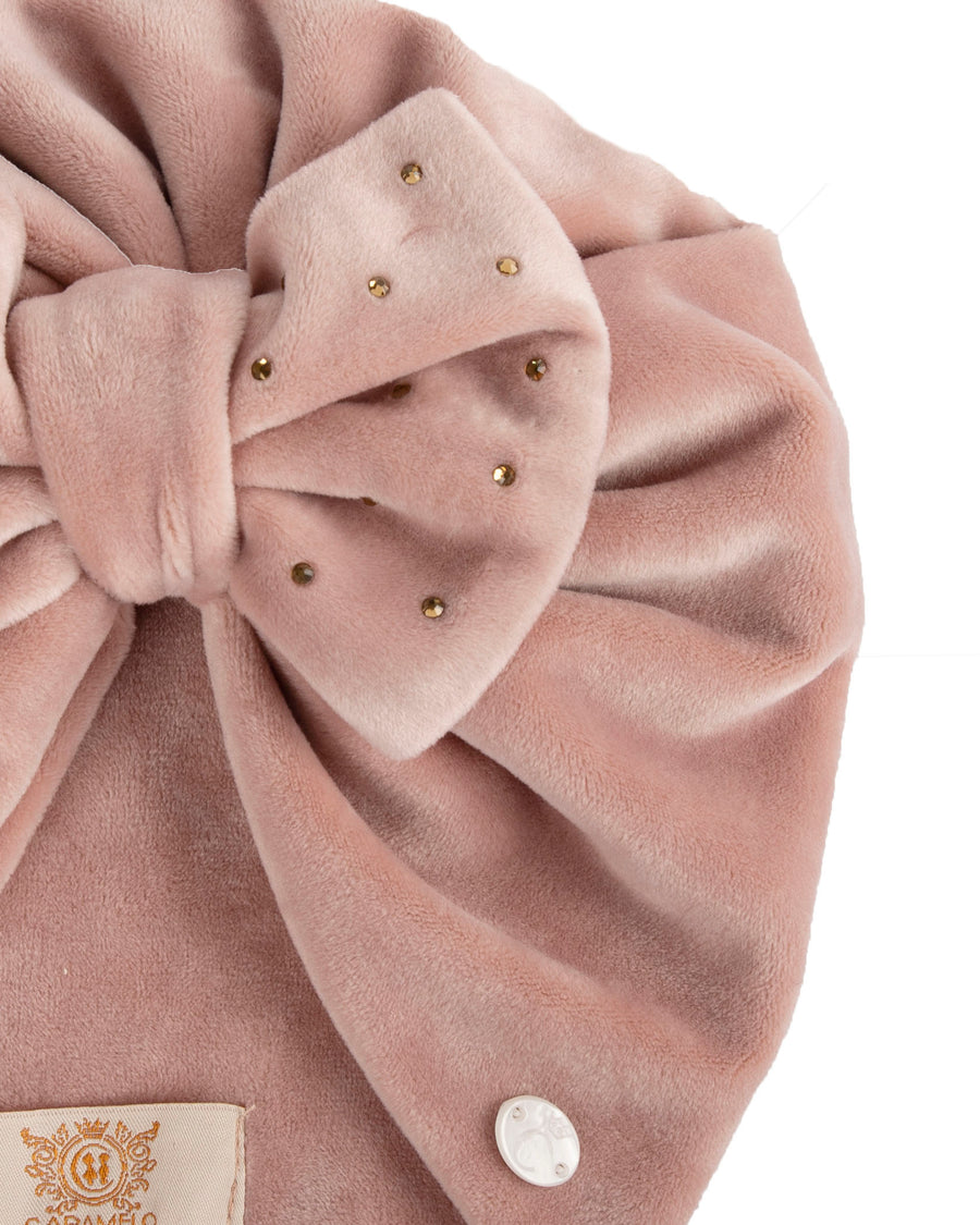 Vintage Pink Velvet diamonte turban