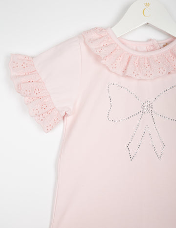 Broderie Anglaise Bow T-Shirt