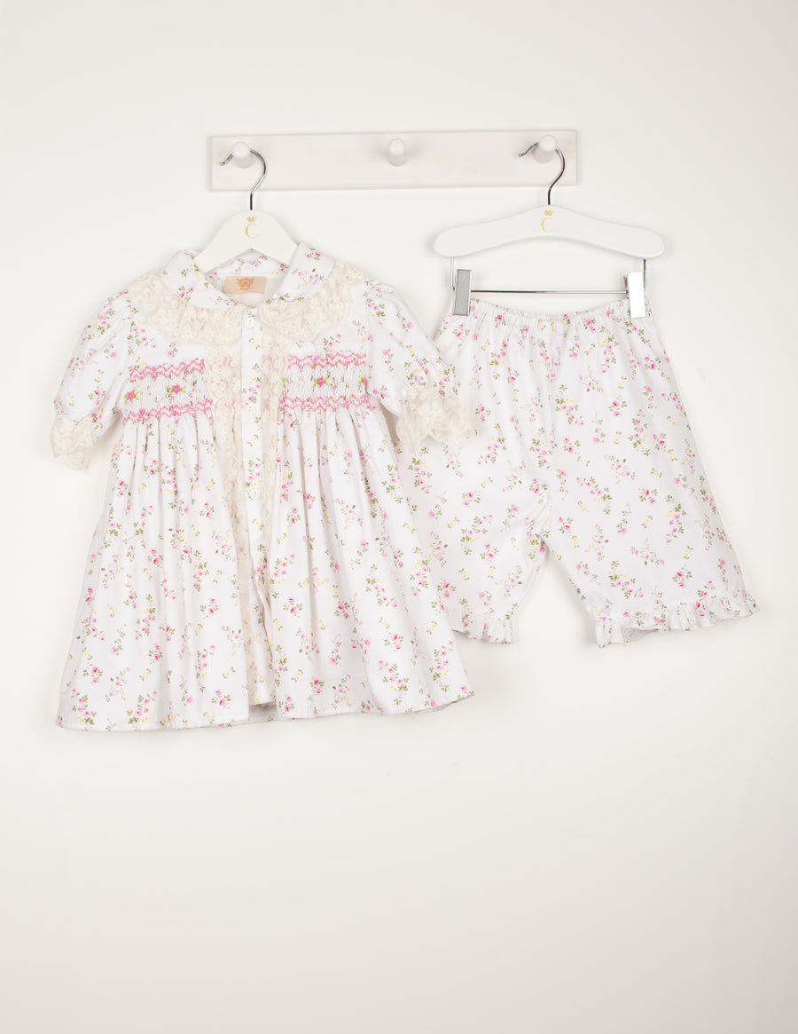 Hand Smocked Dainty Floral Pyjamas