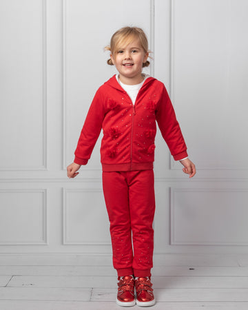 Girls Hooded Diamonte 3 Piece Leisure Set