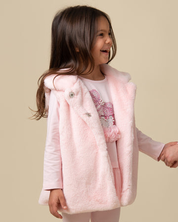 Faux Fur Gilet with Peterpan Collar