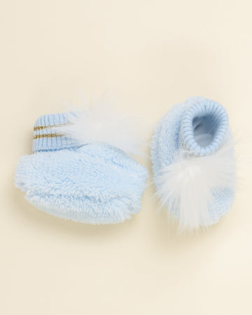 Teddy Booties with Gold Detail