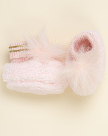 Teddy Booties with Gold Detail