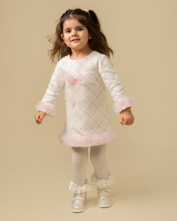 Tweed Tulle Bow Dress