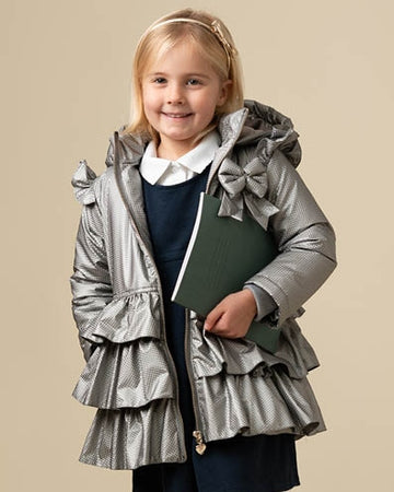 Bow Ruffle Pleated Coat