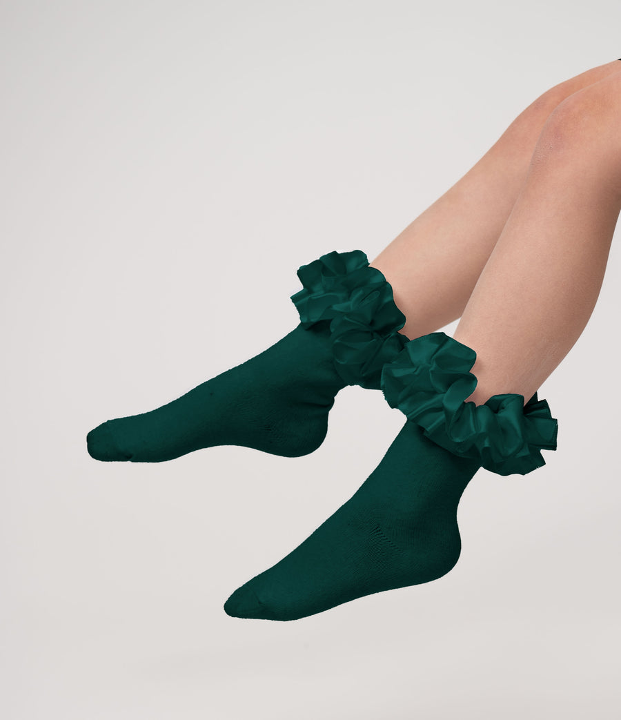 Ankle ruffle ribbon socks