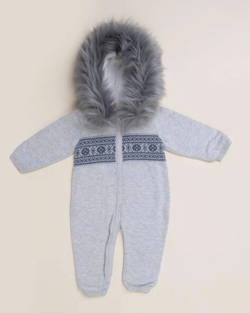 Knitted Fairisle Zip Romper