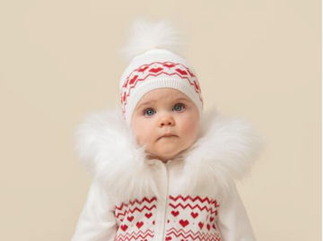 Fairisle Heart Knit Set (Mittens and Hat)