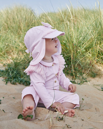 Pink Bow-Embellished Swim Sunsafe Hat (UPF50)