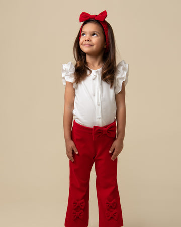 Flared Velour Trouser Set with Headband