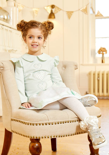 Trio Pearl Heart Jumper Dress - A