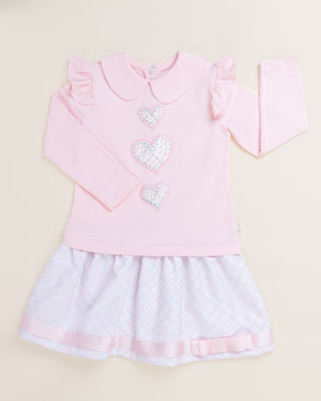Trio Pearl Heart Jumper Dress - A