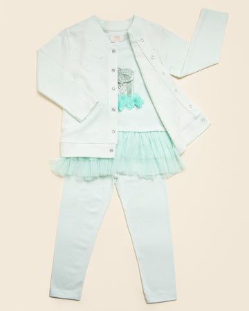 Pearl Present Legging Set and Cardigan - B