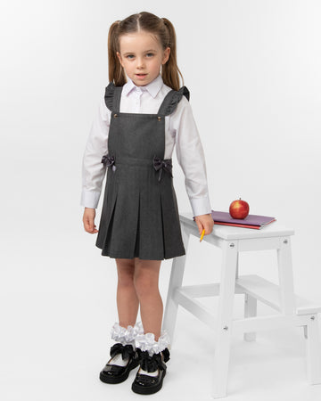 Pleated Pinafore with Bow