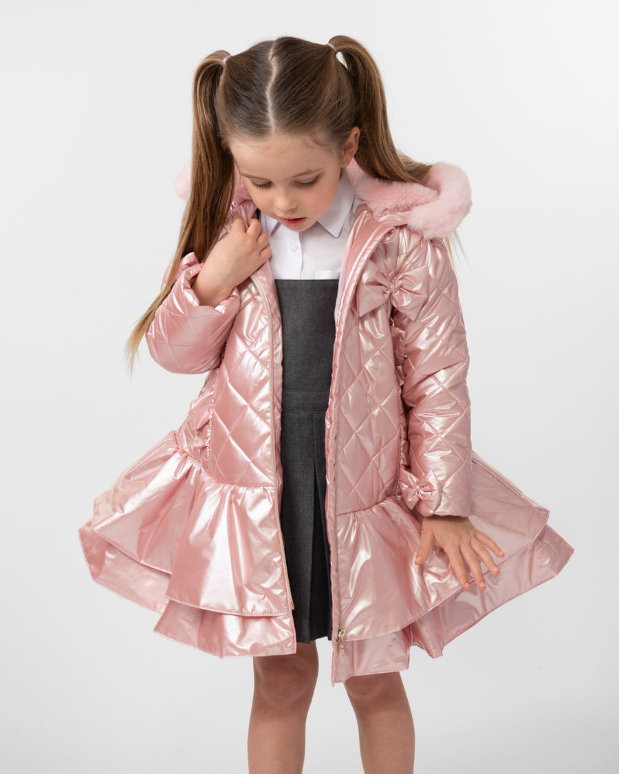 Quilted Coat with Bow