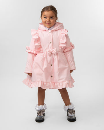 Skirted Coat with Frill Detail