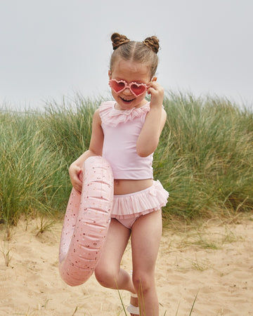 Pink Tankini with Tulle Trims (UPF50)