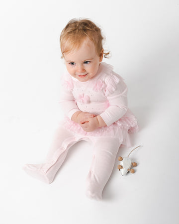 Diamonte Tulle Frill Babygrow with Bib and Headband