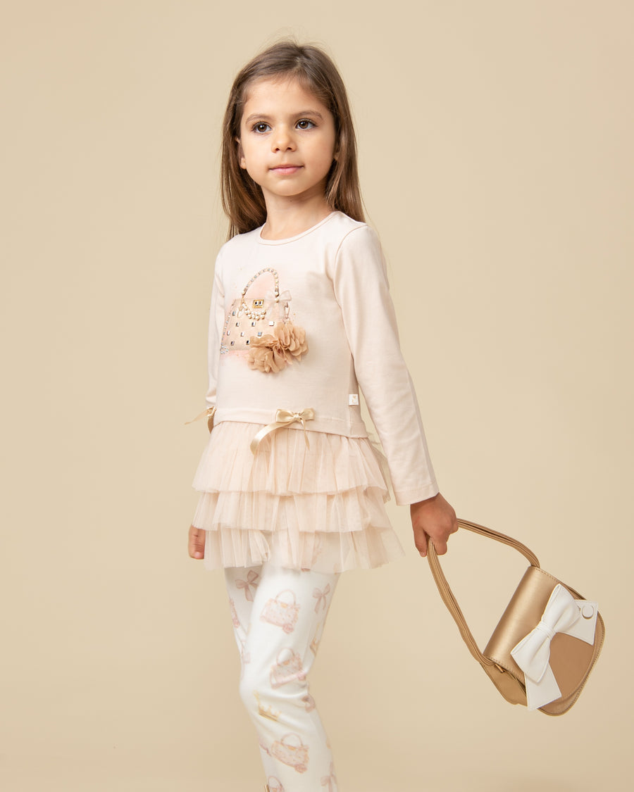 Mink Ruffled Tulle Leggings Set (4-8 years)