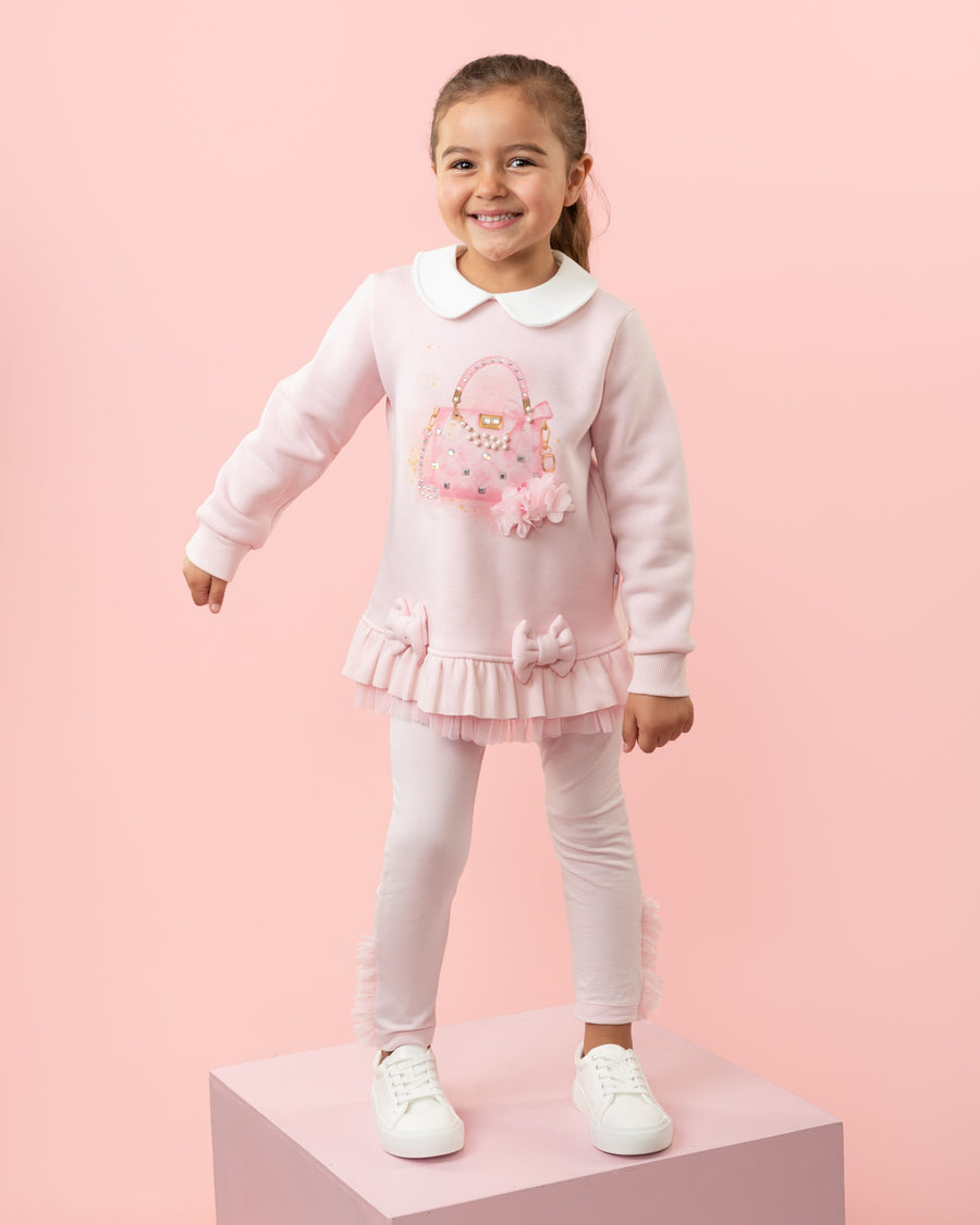 Pink Peter Pan Collar Heavy Weight Legging Set (12 months-3 years)