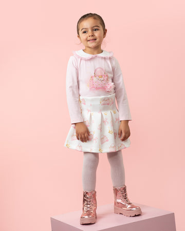 Pink Peter Pan Collar Skirt Set (1-4 years)