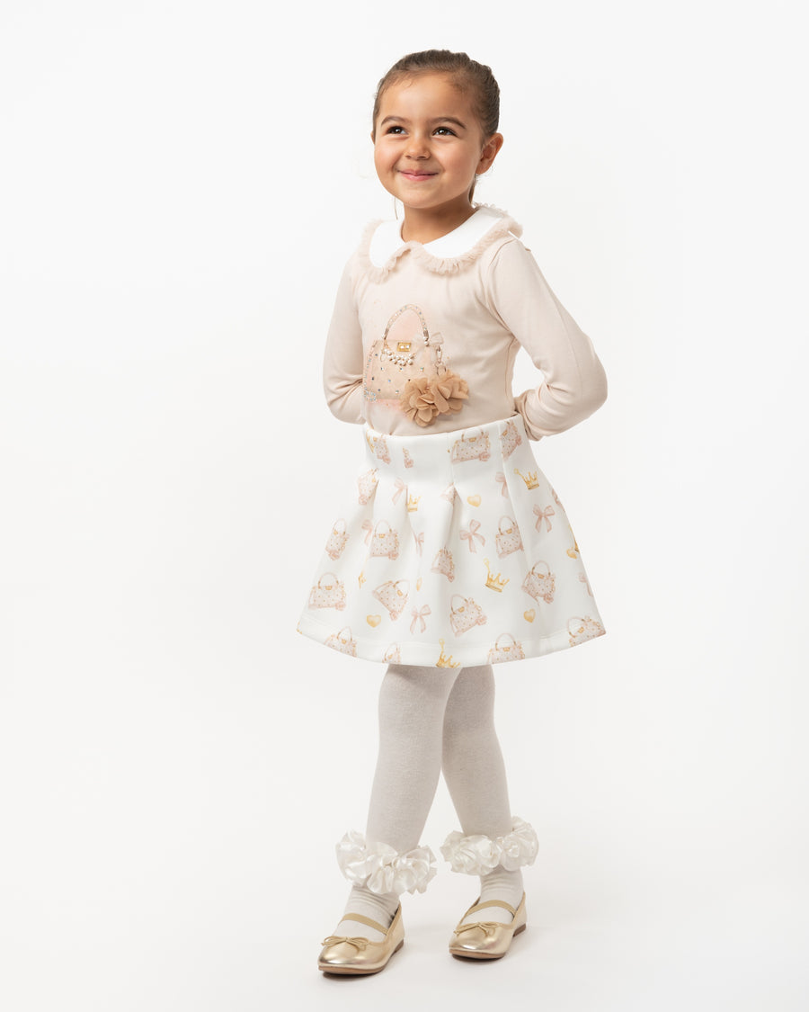 Mink Peter Pan Collar Skirt Set (1-4 years)