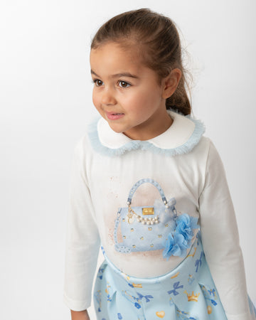 Sky Blue Peter Pan Collar Skirt Set (5-9 years)