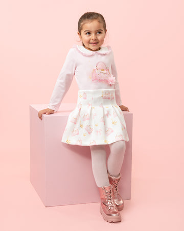 Pink Peter Pan Collar Skirt Set (5-9 years)