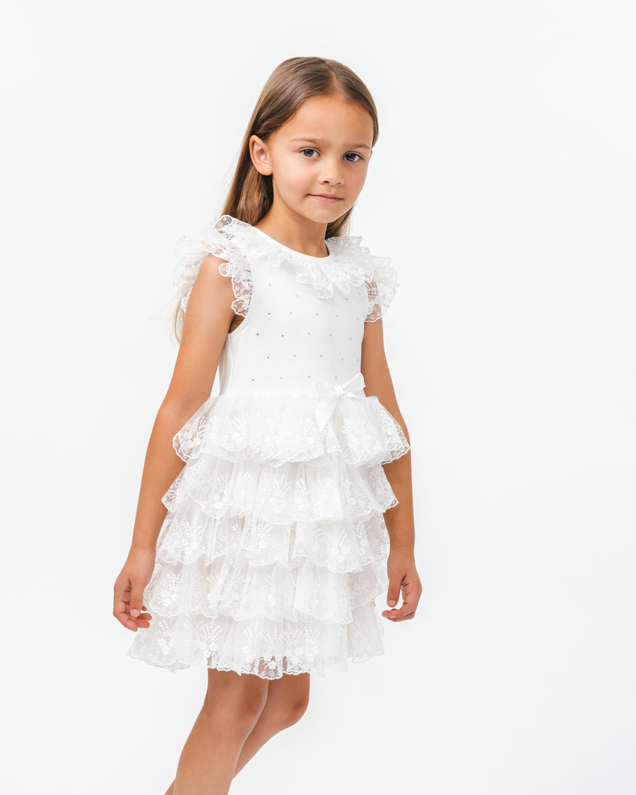 Tiered Lace Frill Dress