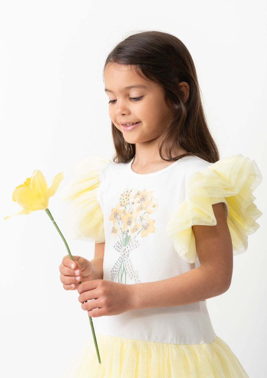 Lemon Tulle Layered Leggings Set (4-8yrs)