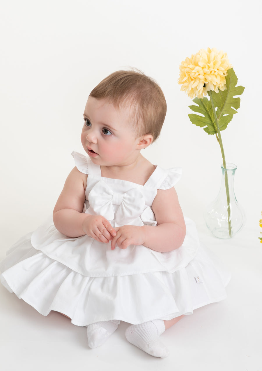 White Baby Dress and Jampant Set