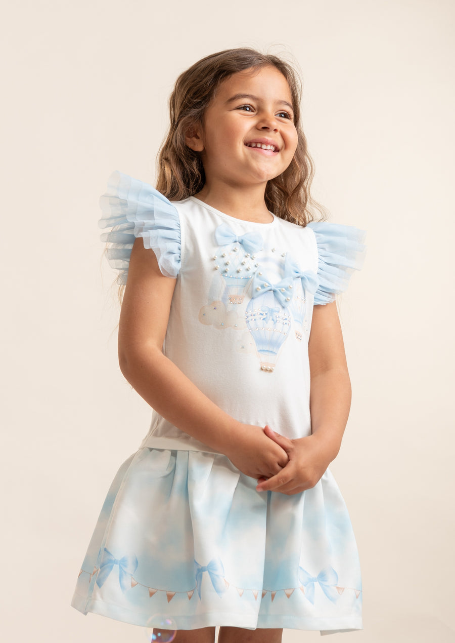 Fly Away Sky Blue Balloon Dress (1-4yrs)