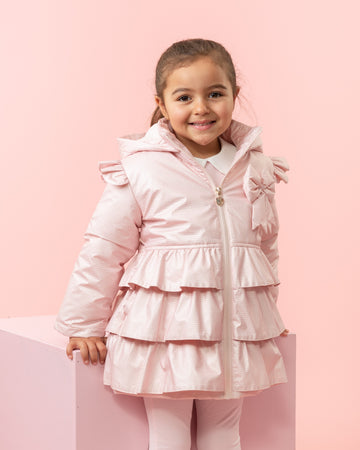 Bow Ruffle Pleated Coat