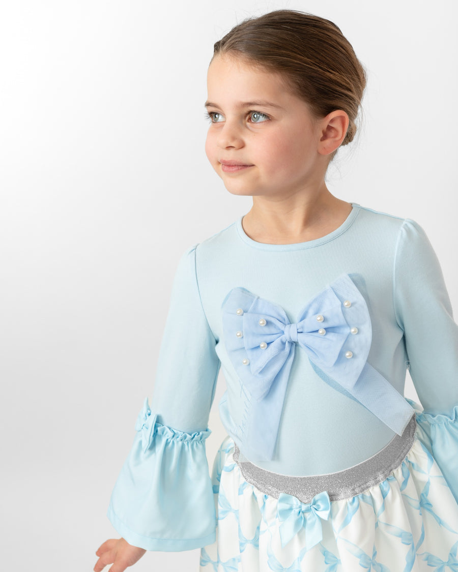 Beautiful Bows Skirt Set with Silver Waistband (1-4 years)