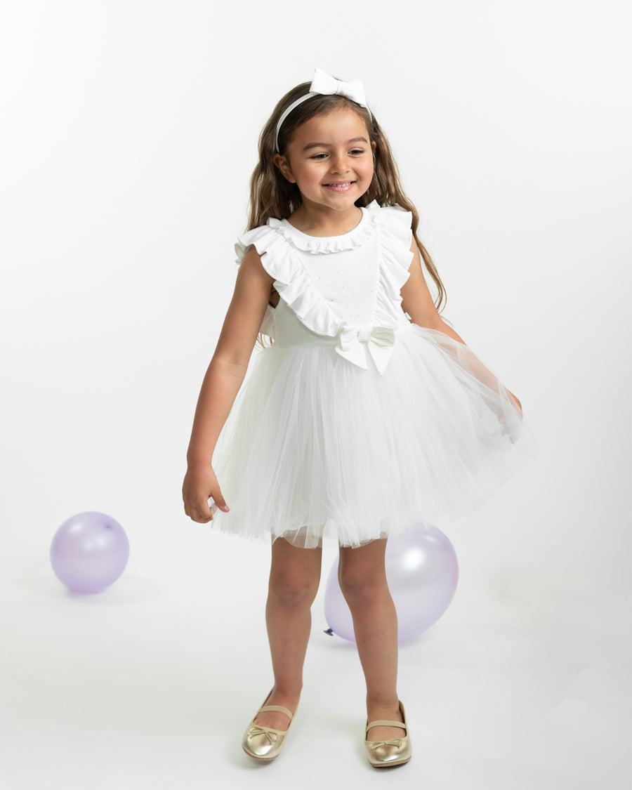 Ivory Tulle Dress and Headband Set