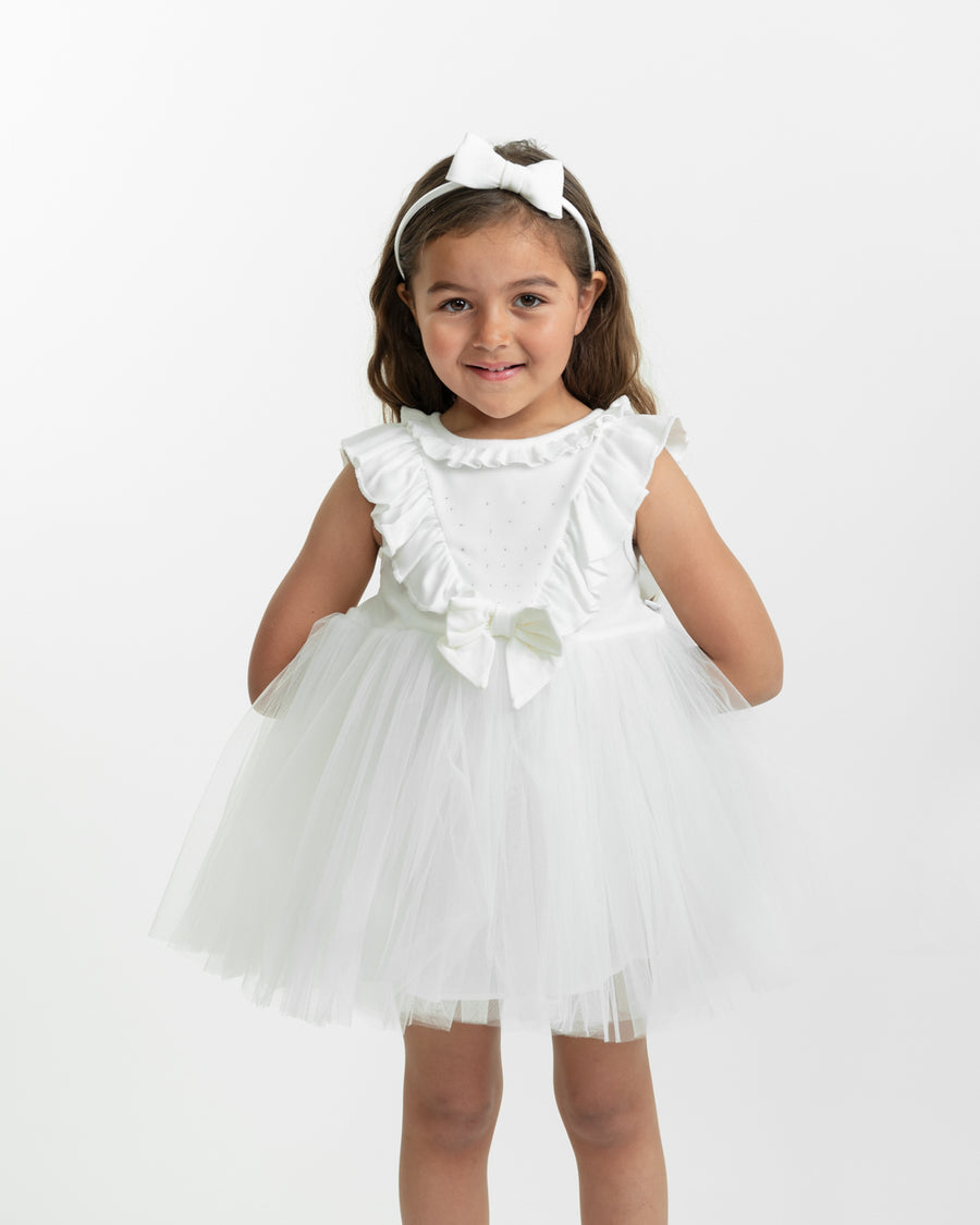 Ivory Tulle Dress and Headband Set