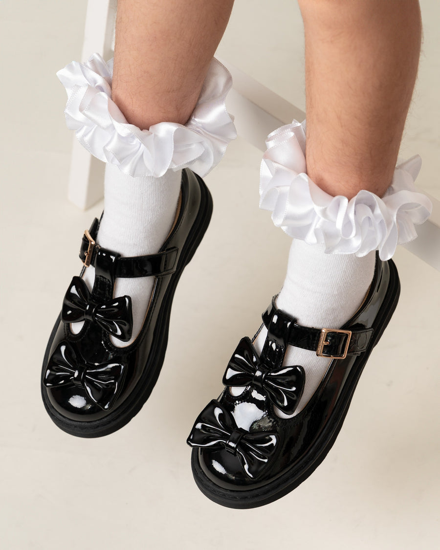 Double Bow School Shoes