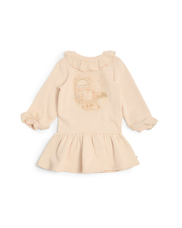 Mink Frill Collar Sweater Dress