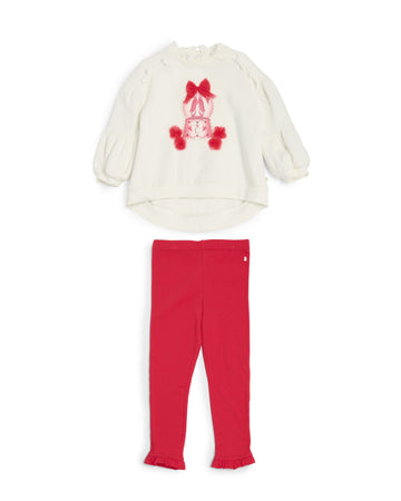 Red Brushed Cotton Legging Set