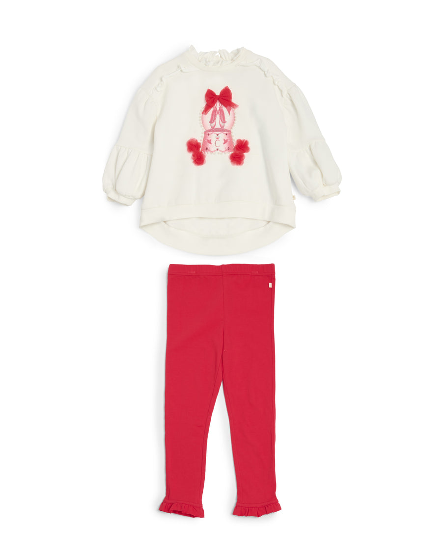 Red Brushed Cotton Legging Set