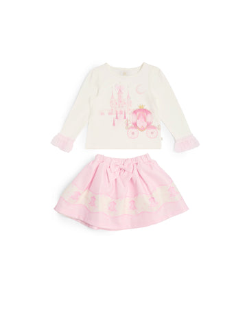 Pink Carriage Skirt Set
