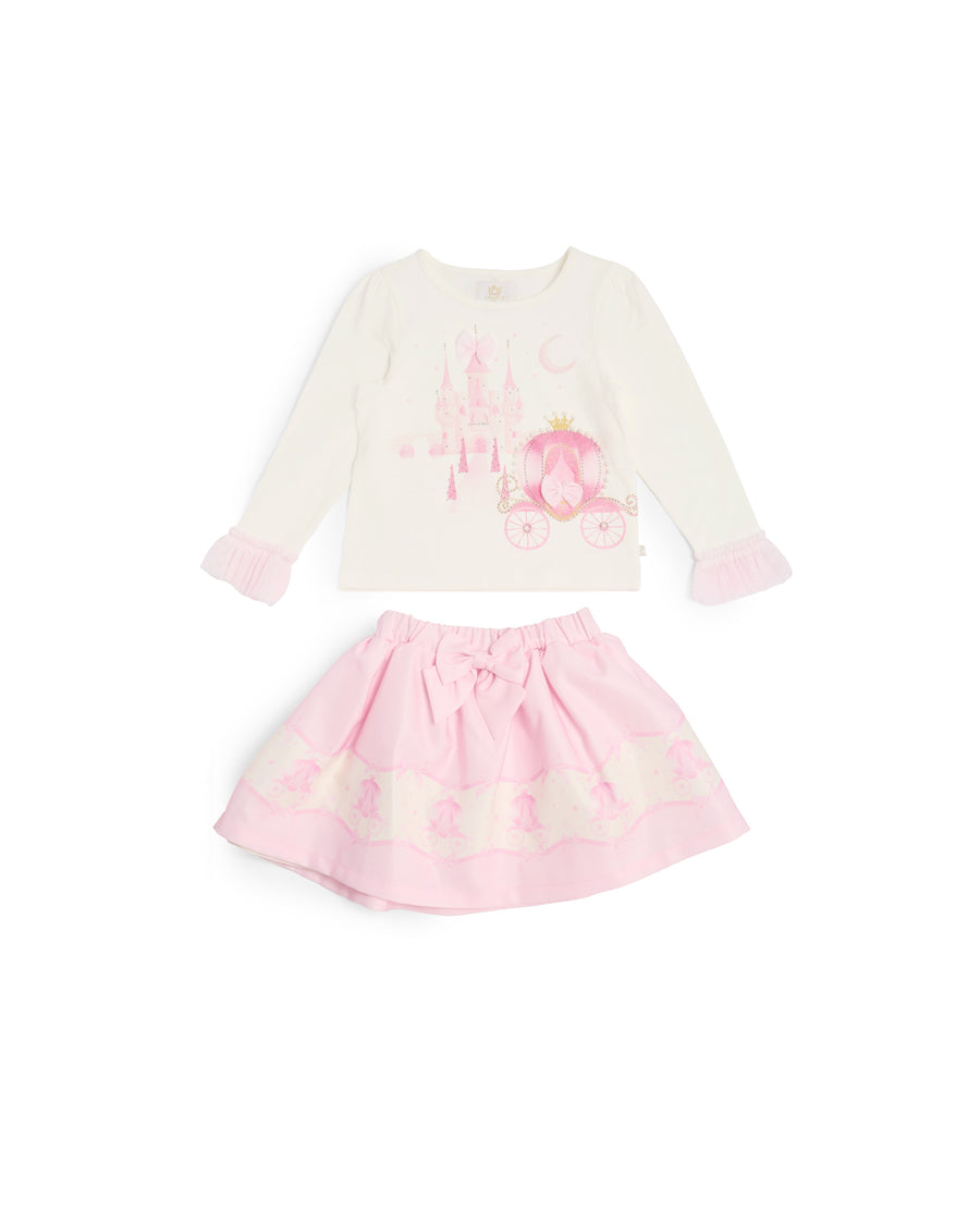 Pink Carriage Skirt Set