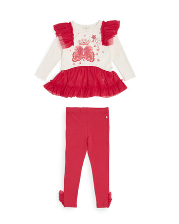 Red Ruffle Legging Set
