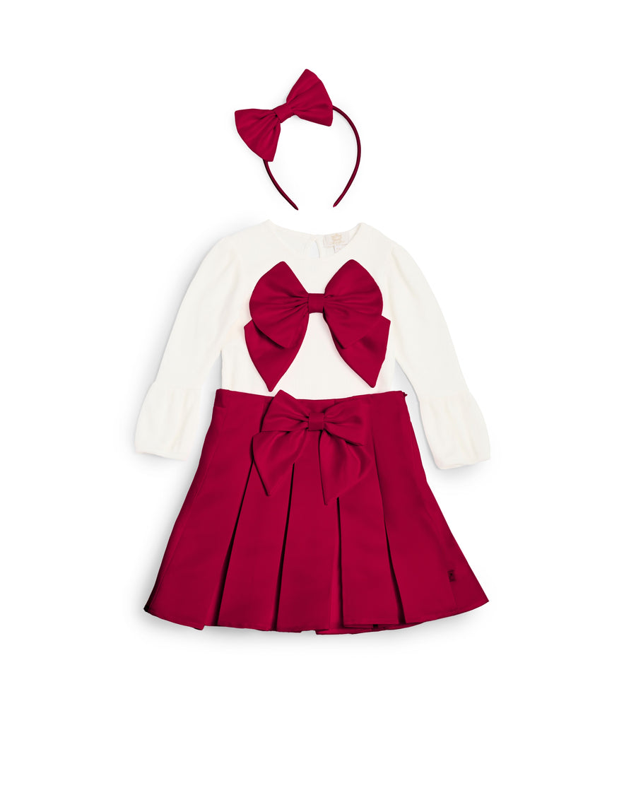 Red Bow Skirt and Top Set