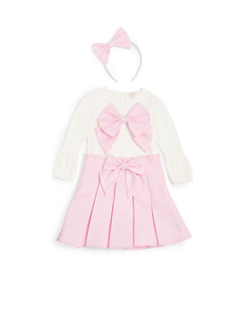 Pink Bow Skirt and Top Set