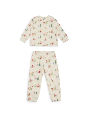 Ivory Christmas Print Pyjama Set